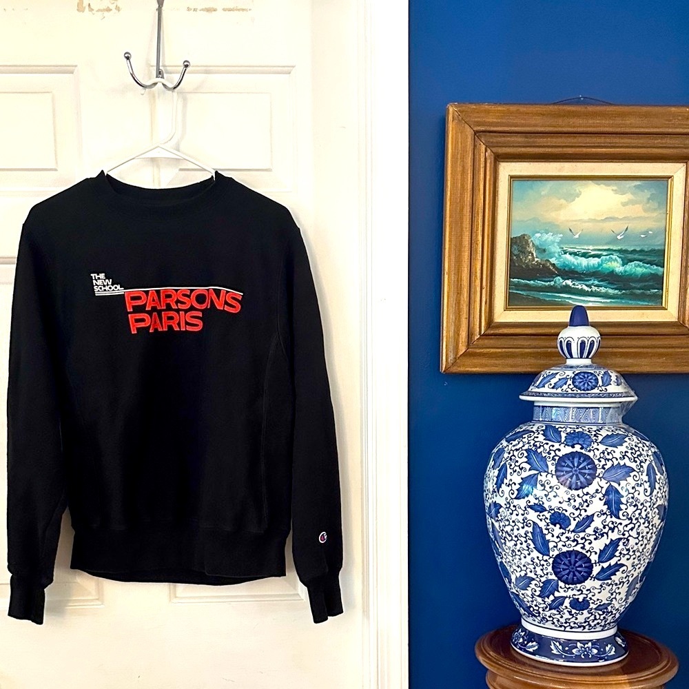 Parsons Paris Champion Reverse Weave Long Sleeve Pullover Crewneck Sweatshirt